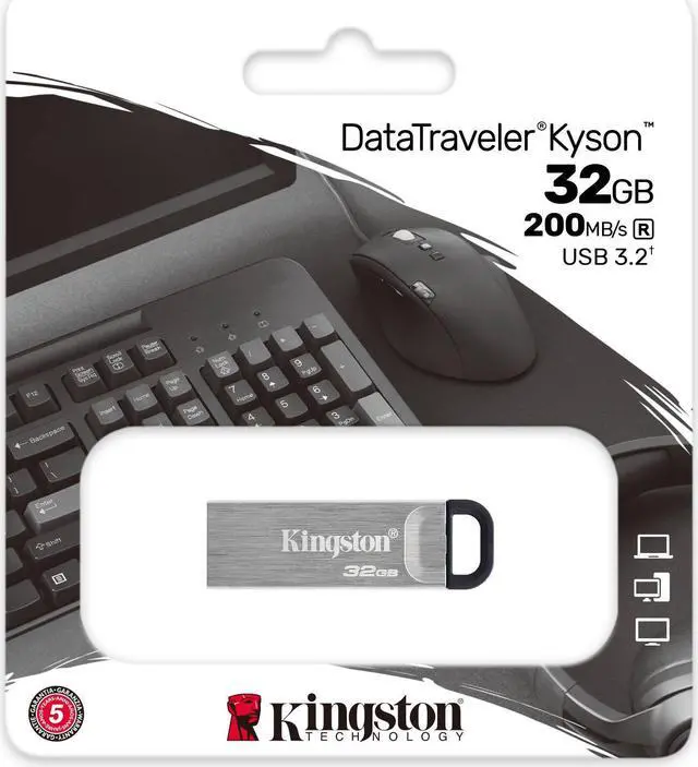 Alt view image 4 of 20 - Kingston 32GB DataTraveler Kyson USB 3.2 Gen 1 Metal Flash Drive (DTKN/32GB)