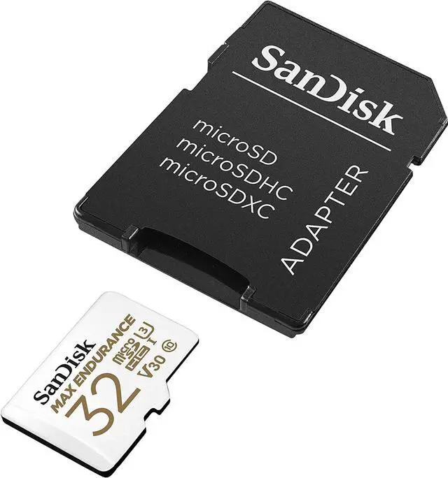 Alt view image 3 of 5 - SanDisk 32GB MAX ENDURANCE 100MB/s microSDHC C10 U3 V30 4K 32G microSD micro SD SDHC Memory Card with Adapter for Home Security Cameras and Dash Cams SDSQQVR-032G-GN6IA with OEM Lanyard