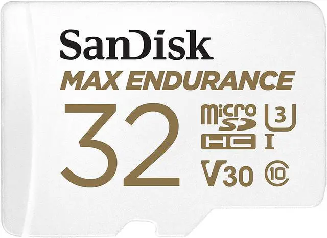 Alt view image 5 of 5 - SanDisk 32GB MAX ENDURANCE 100MB/s microSDHC C10 U3 V30 4K 32G microSD micro SD SDHC Memory Card with Adapter for Home Security Cameras and Dash Cams SDSQQVR-032G-GN6IA with OEM Lanyard