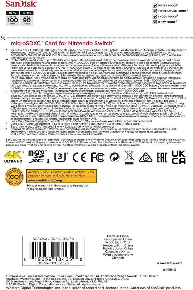 Alt view image 7 of 15 - SanDisk 512GB microSDXC UHS-I for Nintendo Switch, Speed Up to 100MB/s (SDSQXAO-512G-GNCZN)