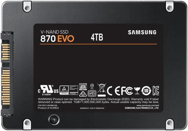 Alt view image 3 of 17 - SAMSUNG 870 EVO Series 2.5" 4TB SATA III V-NAND 4.0 TB Internal Solid State Drive (SSD) MZ-77E4T0BW