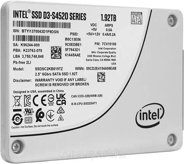 Main image of Intel SSDSC2KB019TZ01 internal solid state drive 2.5" 1920 GB Serial ATA III