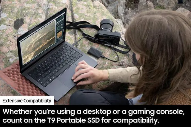 Alt view image 5 of 19 - SAMSUNG T9 Portable SSD 2TB Black, Up-to 2,000MB/s, USB 3.2 Gen2, Ideal use for Gaming, Students and Professionals, External Solid State Drive MU-PG2T0B