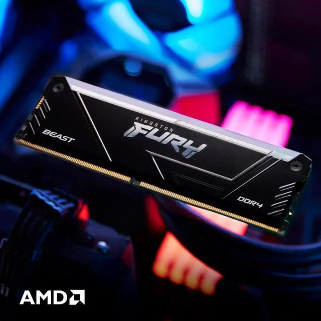 Alt view image 4 of 6 - Kingston FURY Beast 3600 128GB (4x32GB) 3600MT/s DDR4 CL18 Desktop Memory Kit of 4, Intel XMP, AMD Ryzen, Plug and Play, RGB Infrared Syncing KF436C18BB2AK4/128