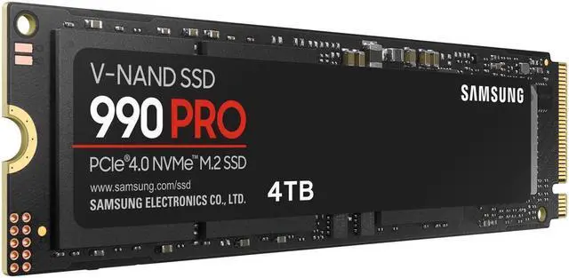 Alt view image 3 of 5 - Samsung 4TB 990 PRO M.2 PCI Express 4.0 x4 V-NAND MLC NVMe Internal Solid State Drive MZ-V9P4T0BW
