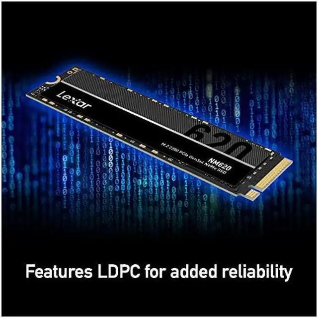 Alt view image 5 of 8 - Lexar NM620 SSD 2TB PCIe Gen3 NVMe M.2 2280 Internal Solid State Drive, Up to 3300MB/s Read, for Gamers and PC Enthusiasts (LNM620X002T-RNNNU)