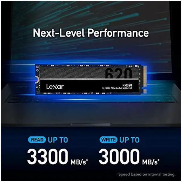 Alt view image 6 of 8 - Lexar NM620 SSD 2TB PCIe Gen3 NVMe M.2 2280 Internal Solid State Drive, Up to 3300MB/s Read, for Gamers and PC Enthusiasts (LNM620X002T-RNNNU)