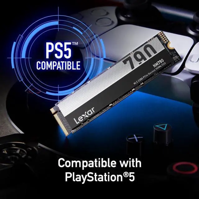 Alt view image 4 of 15 - Lexar 1TB NM790 SSD PCIe Gen4 NVMe M.2 2280 Internal Solid State Drive, Up to 7400/6500 MB/s Read/Write, Compatible with PS5, for Gamers and Creators, Black (LNM790X001T-RNNNU)