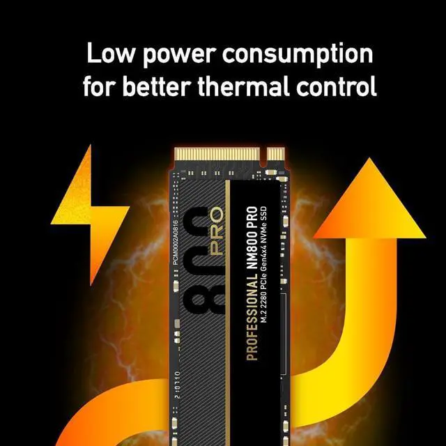 Alt view image 4 of 8 - Lexar 1TB Professional NM800 PRO SSD PCIe Gen4 NVMe M.2 2280 Internal Solid State Drive, Up to 7500/6300 MB/s Read/Write, for PS5, Gamers and Creators, Black (LNM800P001T-RNNNG)