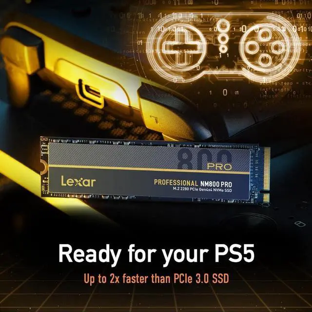 Alt view image 7 of 8 - Lexar 1TB Professional NM800 PRO SSD PCIe Gen4 NVMe M.2 2280 Internal Solid State Drive, Up to 7500/6300 MB/s Read/Write, for PS5, Gamers and Creators, Black (LNM800P001T-RNNNG)