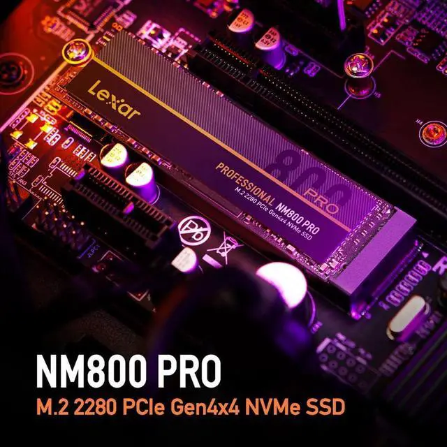Alt view image 5 of 8 - Lexar 1TB Professional NM800 PRO SSD PCIe Gen4 NVMe M.2 2280 Internal Solid State Drive, Up to 7500/6300 MB/s Read/Write, for PS5, Gamers and Creators, Black (LNM800P001T-RNNNG)