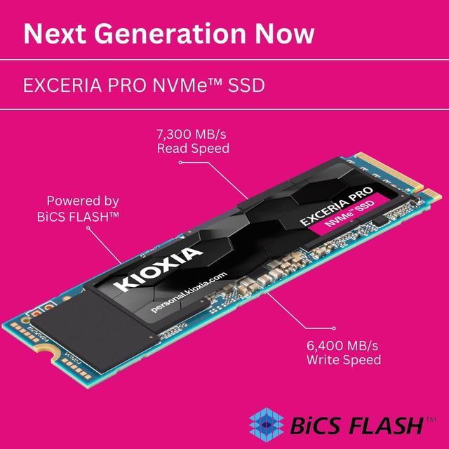 Kioxia LSE10Z001TG8 Exceria Pro NVME M.2 1TB SSD, PCIe 4.0 x4, Up to  7300MB/s Read Speed - Newegg.com