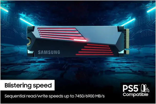 Alt view image 6 of 14 - SAMSUNG 990 PRO w/ Heatsink Gaming Package M.2 2280 2TB PCI-Express Gen 4.0 x4, NVMe 2.0 V7 V-NAND 3bit MLC Internal Solid State Drive (SSD) MZ-V9P2T0GW