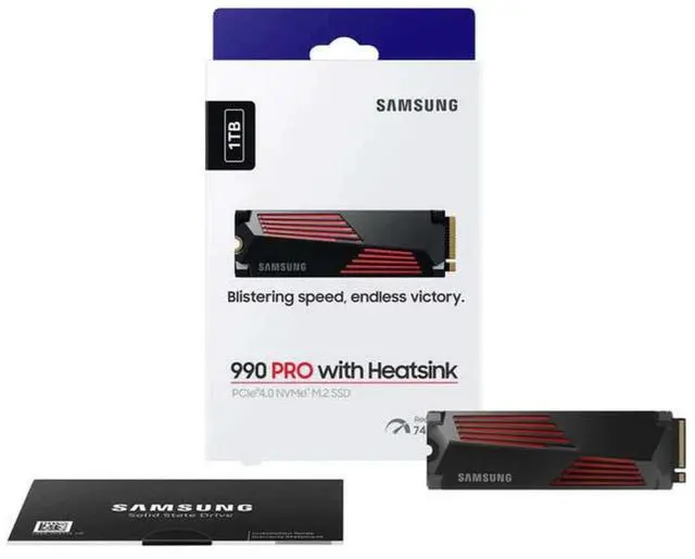 Alt view image 8 of 9 - SAMSUNG 990 PRO w/ Heatsink Gaming Package M.2 2280 1TB PCI-Express Gen 4.0 x4, NVMe 2.0 V7 V-NAND 3bit MLC Internal Solid State Drive (SSD) MZ-V9P1T0GW