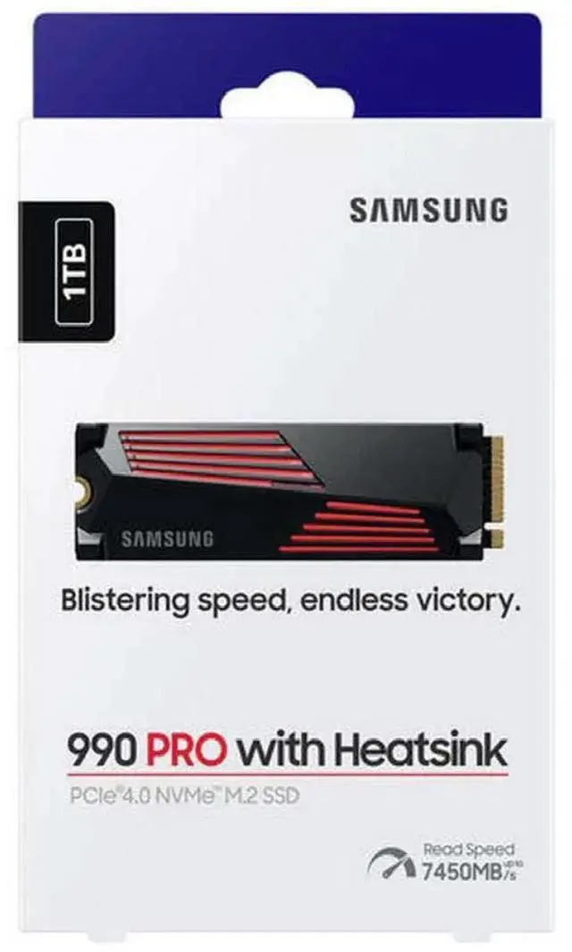 Alt view image 9 of 9 - SAMSUNG 990 PRO w/ Heatsink Gaming Package M.2 2280 1TB PCI-Express Gen 4.0 x4, NVMe 2.0 V7 V-NAND 3bit MLC Internal Solid State Drive (SSD) MZ-V9P1T0GW