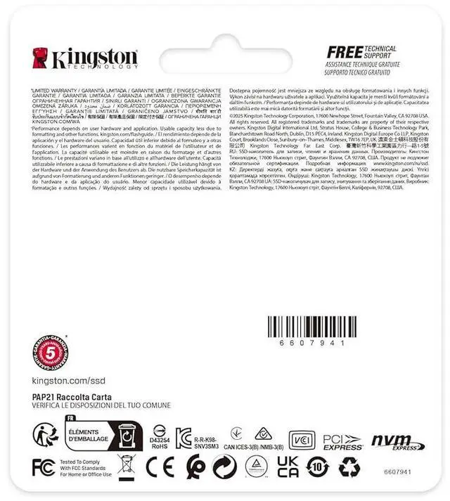 Alt view image 4 of 6 - Kingston NV3 M.2 2230 1TB PCIe 4.0 x4 NVMe Internal Solid State Drive (SSD) SNV3SM3/1T0 Up to 6000 MB/s