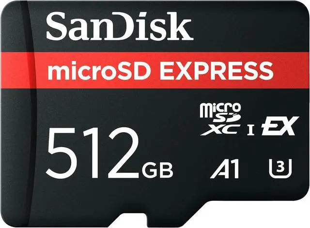 Alt view image 2 of 7 - SanDisk 512GB microSD Express Card microSDXC micro SDXC 512G - Works with Nintendo-Switch 2, Up to 880MB/s Read, Up to 650MB/s Write, 210MB/s Sustained Write, U3, C10 with Adapter - SDSQXFN-512G-GN4NN
