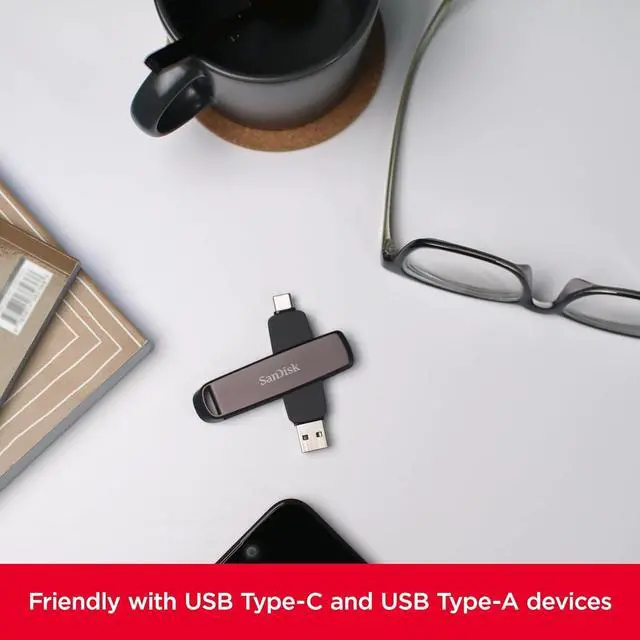 Alt view image 2 of 6 - SanDisk 2TB Extreme PRO Dual Drive USB - Up to 1,000MB/s, USB Type-C, and USB Type-A, High-Performance Flash Drive - SDDDE1-2T00-G46