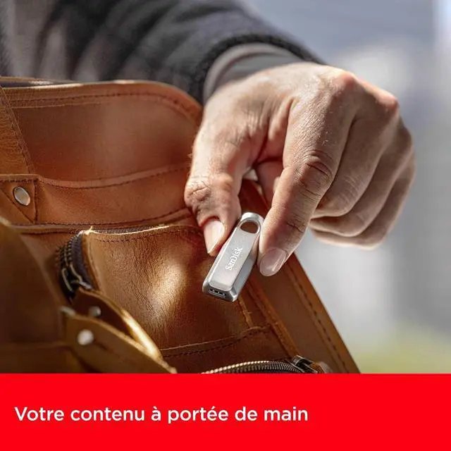 Alt view image 3 of 7 - SanDisk 64GB Ultra Luxe USB Type-C Flash Drive - Up to 300MB/s, USB 3.2 Gen 1, Premium Metal Design - SDCZ75-64G-G46 with OEM USB Lanyard