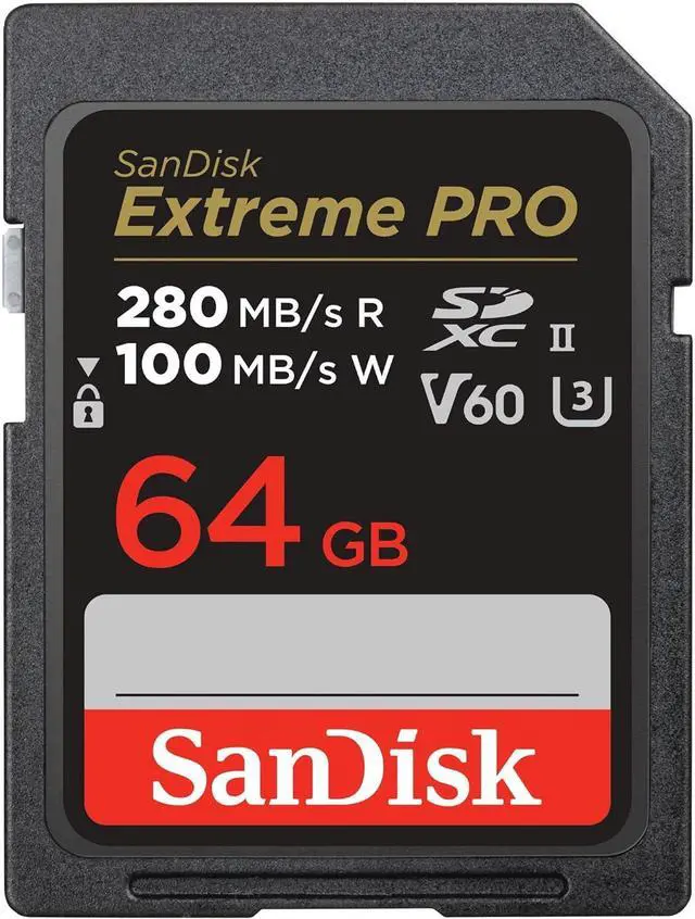 Main image of SanDisk 64GB Extreme PRO SDXC UHS-II Memory Card - C10, U3, V60, 6K, 4K UHD, SD Card - SDSDXEP-064G-GN4IN