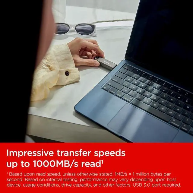 Alt view image 4 of 7 - SanDisk 2TB Extreme PRO Flash Drive with USB-C - Up to 1000MB/s Read speeds and 900MB/s Write speeds - for Laptops, Computers and Tablets - High-Performance USB Type-C, Black - SDCZ890-2T00-G46