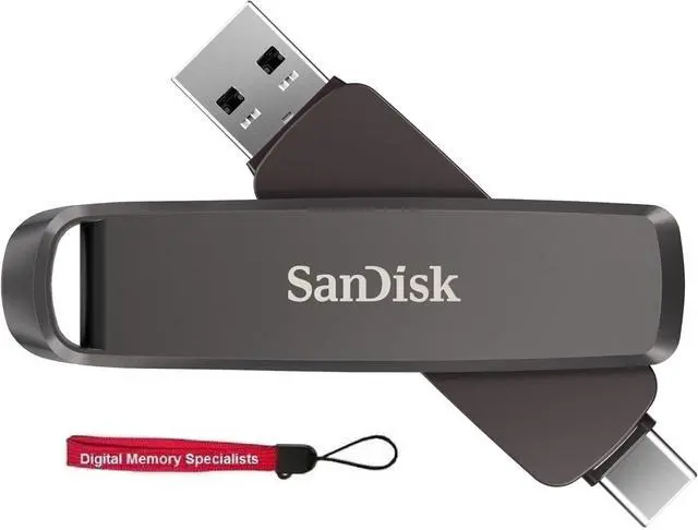 Main image of SanDisk 2TB Extreme PRO Dual Drive USB - Up to 1,000MB/s, USB Type-C, and USB Type-A, High-Performance Flash Drive - SDDDE1-2T00-G46 with OEM USB Lanyard