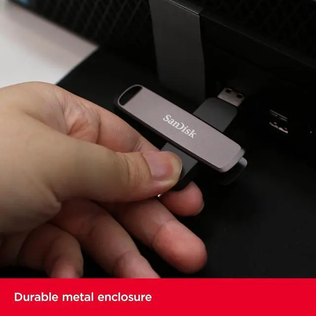 Alt view image 3 of 6 - SanDisk 2TB Extreme PRO Dual Drive USB - Up to 1,000MB/s, USB Type-C, and USB Type-A, High-Performance Flash Drive - SDDDE1-2T00-G46 with OEM USB Lanyard