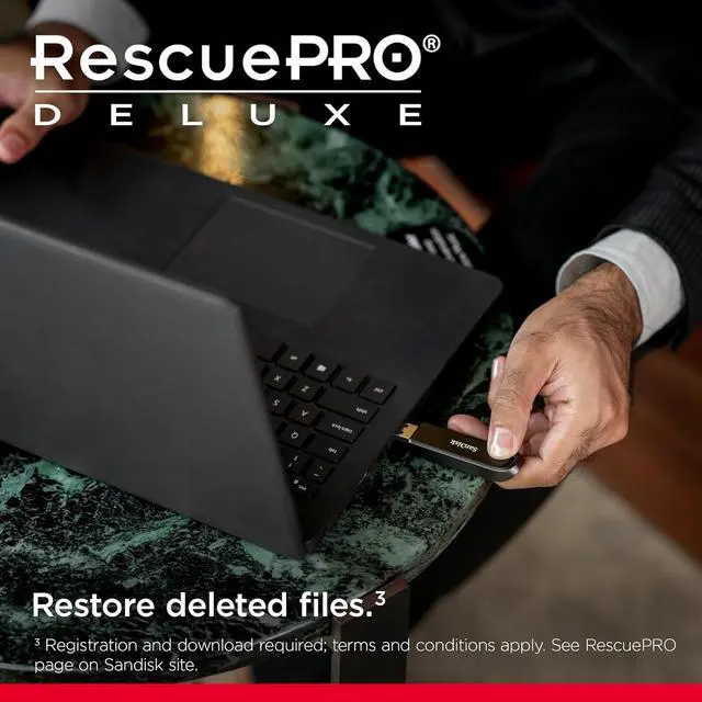 Alt view image 2 of 7 - SanDisk 1TB Extreme PRO Flash Drive with USB-A - Up to 1000MB/s Read, 900MB/s Write speeds - for Laptops, Computers, Desktops - High Performance Drive, Black - SDCZ820-1T00-G46 with OEM USB Lanyard