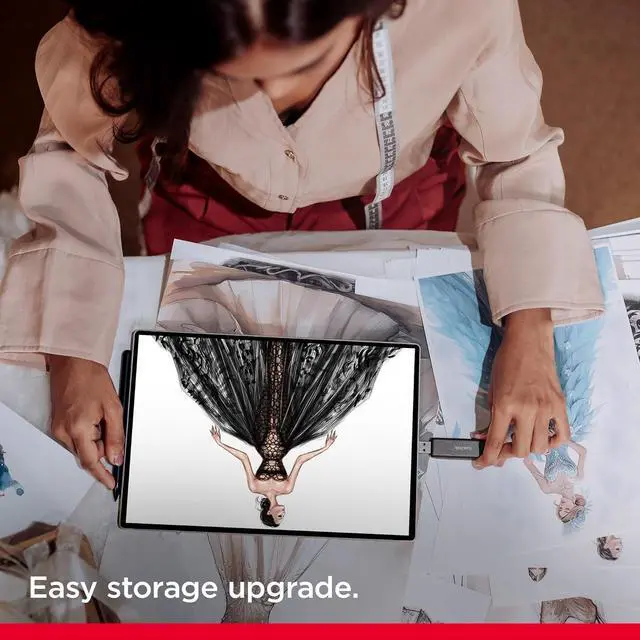 Alt view image 5 of 7 - SanDisk 2TB Extreme PRO Flash Drive with USB-A - Up to 1000MB/s Read, 900MB/s Write speeds - for Laptops, Computers, Desktops - High Performance Drive, Black - SDCZ820-2T00-G46 with OEM USB Lanyard