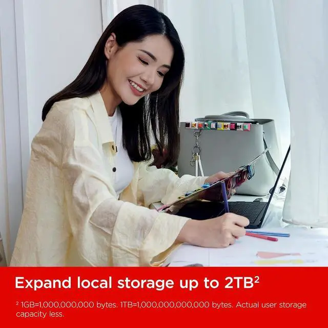 Alt view image 5 of 6 - SanDisk 512GB Extreme PRO Flash Drive with USB-C - Up to 1000MB/s Read, 900MB/s Write speeds - for Laptops, Computers and Tablets - USB Type-C, Black - SDCZ890-512G-G46 with OEM USB Lanyard