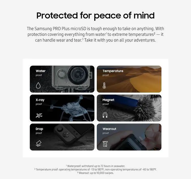 Alt view image 6 of 6 - SAMSUNG PRO Plus microSD Memory Card + Reader, 512GB MicroSDXC, Up to 180 MB/s, Full HD & 4K UHD, UHS-I, C10, U3, V30, A2 for Android Phones, Tablets, GoPRO, DJI Drone, MB-MD512SB/AM, 2023