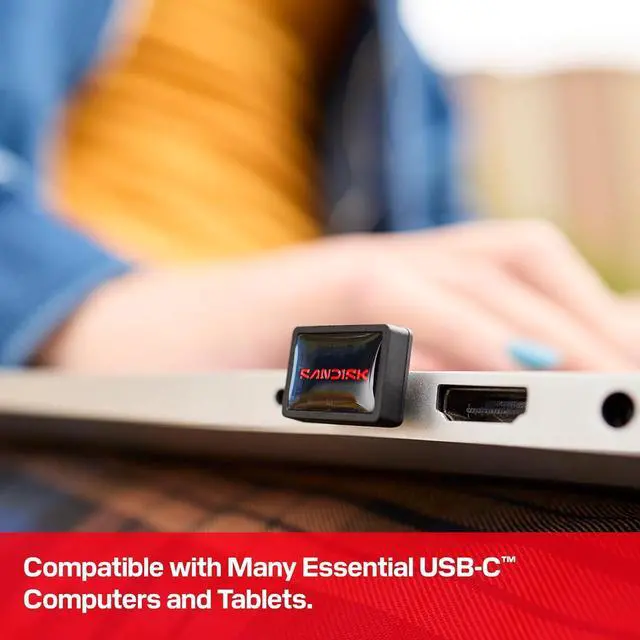 Alt view image 2 of 7 - SANDISK Extreme Fit USB-C Flash Drive, up to 400MB/s read speeds, plug-and-stay storage, 256GB, SDCZ530-256G