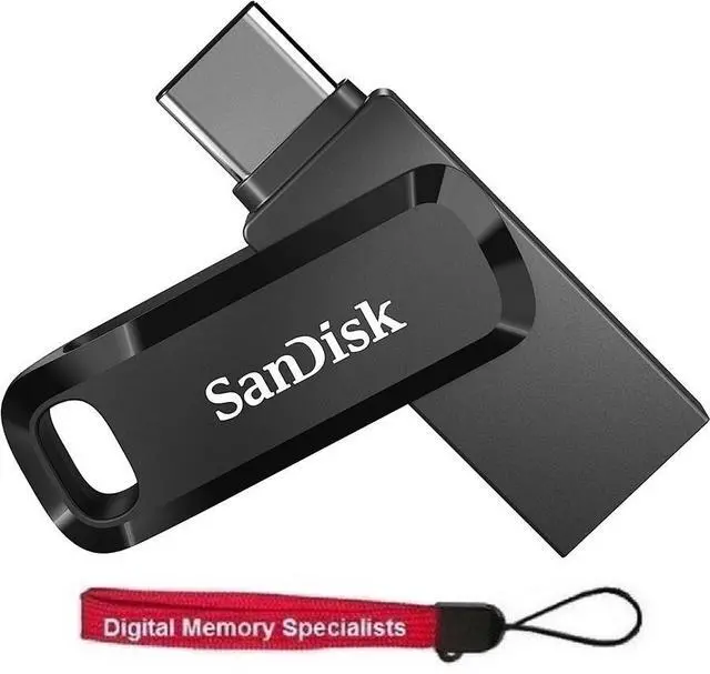 Main image of SanDisk 2TB Ultra Dual Drive Go USB Type-C USB 3.2 Gen 1 Speed, up to 400MB/s, Compatible with Laptops and Tablets, SANDISK App Compatible, Black SDDDC3-2T00-G46 with OEM USB Lanyard