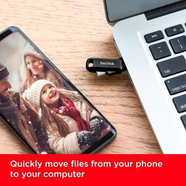 Alt view image 4 of 7 - SanDisk 2TB Ultra Dual Drive Go USB Type-C USB 3.2 Gen 1 Speed, up to 400MB/s, Compatible with Laptops and Tablets, SANDISK App Compatible, Black SDDDC3-2T00-G46 with OEM USB Lanyard