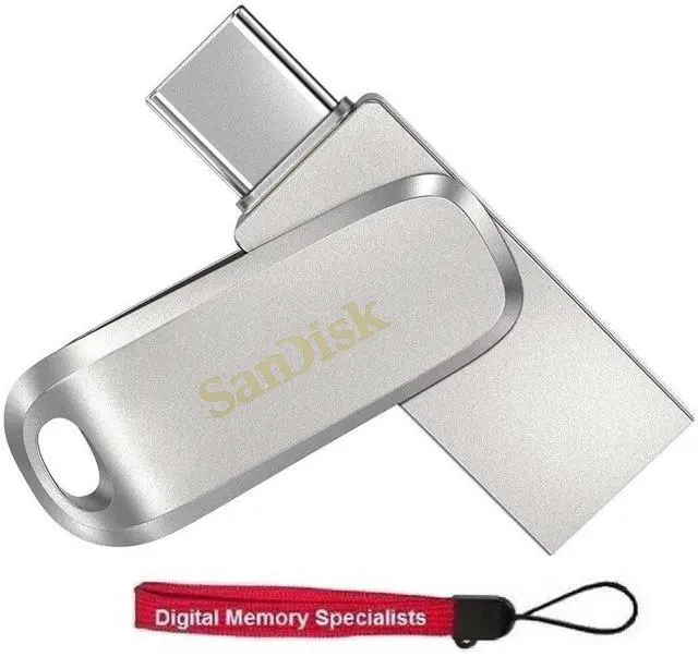 Main image of SanDisk 2TB Ultra Dual Drive Luxe USB Type-C, Up to 400MB/s, USB 3.2 Gen 1, -in-1 Drive for USB Type-C and USB Type-A, Silver Metal Flash Drive SDDDC4-2T00-G46 with OEM USB Lanyard
