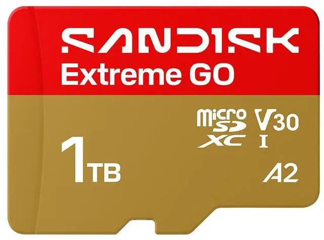 Main image of SanDisk Extreme GO microSD 1TB microSDXC Memory Card, Up to 240MB/s UHS-I U3 4K V30 A2 for Android SDSQXGN-1T00-GN6MN