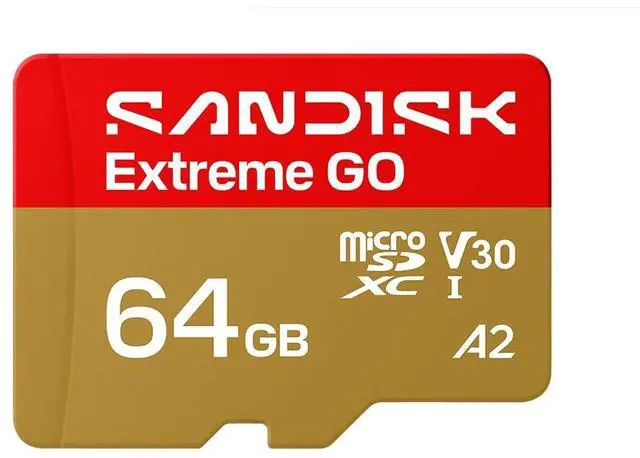 Main image of SanDisk Extreme GO microSD 64GB microSDXC Memory Card, Up to 170MB/s UHS-I U3 4K V30 A2 for Android SDSQXGN-064G-GN6MN + Adapter