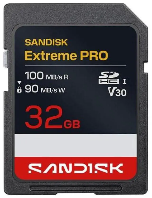 Main image of SanDisk Extreme Pro 32GB Secure Digital High-Capacity (SDHC) Memory Card Model SDSDXXO-032G-GUCIN