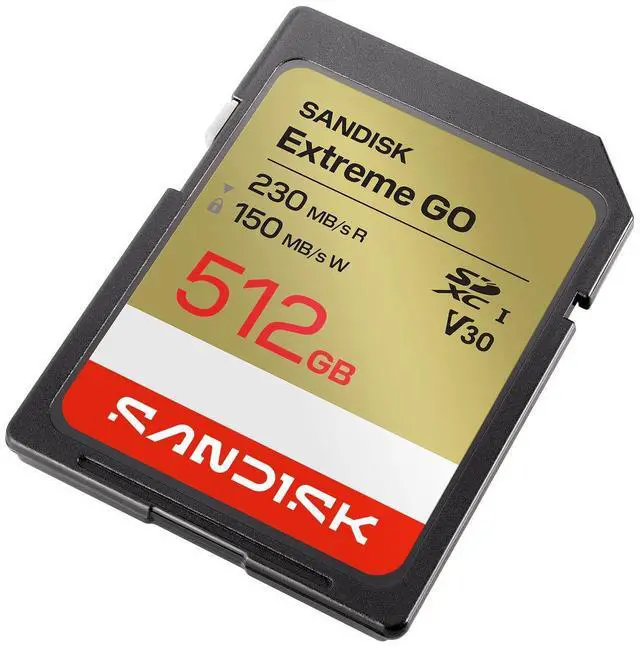 Alt view image 2 of 2 - SanDisk Extreme GO SD 512GB SDXC Memory Card, Up to 230MB/s UHS-I U3 V30 4K UHD SDSDXGN-512G-GNCIN