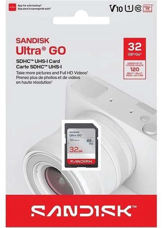 Alt view image 2 of 2 - SanDisk Ultra GO SD 32GB Secure Digital High Capacity SDHC Memory Card, Up to 120MB/s UHS-I A1 C10 U1 V10 SDSDUGN-032G-GN6IN