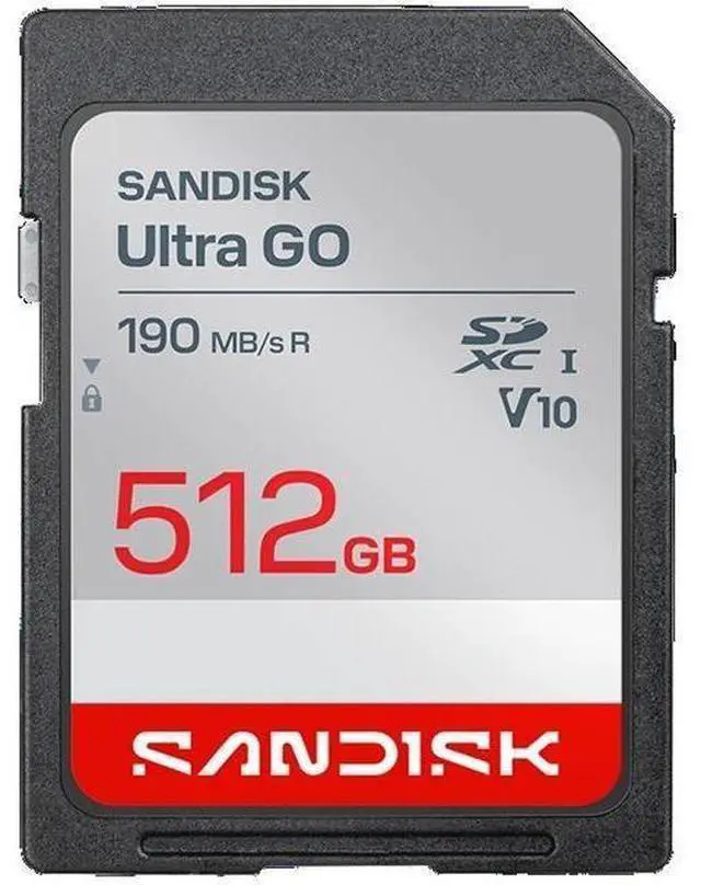 Main image of SanDisk Ultra GO SD 512GB Secure Digital Extended Capacity SDXC Memory Card, Up to 190MB/s UHS-I A1 C10 U1 V10 SDSDUGN-512G-GN6IN