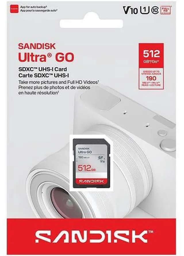 Alt view image 2 of 2 - SanDisk Ultra GO SD 512GB Secure Digital Extended Capacity SDXC Memory Card, Up to 190MB/s UHS-I A1 C10 U1 V10 SDSDUGN-512G-GN6IN