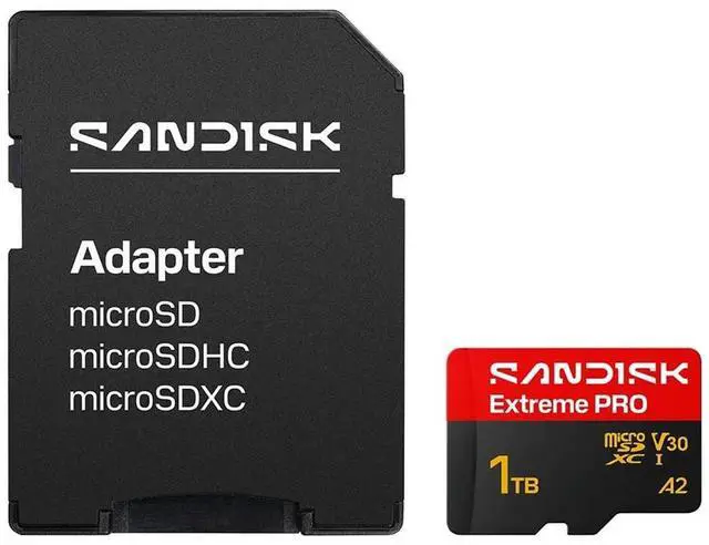 Alt view image 3 of 5 - SanDisk 1TB Extreme PRO microSD A2 microSDXC UHS-I U3 C10 A2 V30, up to 250MB/s for 4K UHD Video Memory Card + Adapter SDSQXCJ-1T00-GS6MA