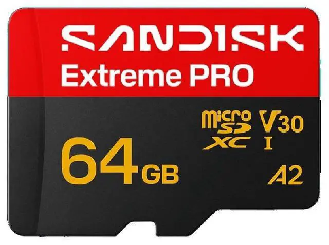 Main image of SanDisk 64GB Extreme PRO microSD A2 microSDXC UHS-I U3 C10 A2 V30, up to 200MB/s for 4K UHD Video Memory Card + Adapter SDSQXCU-064G-GS6MA