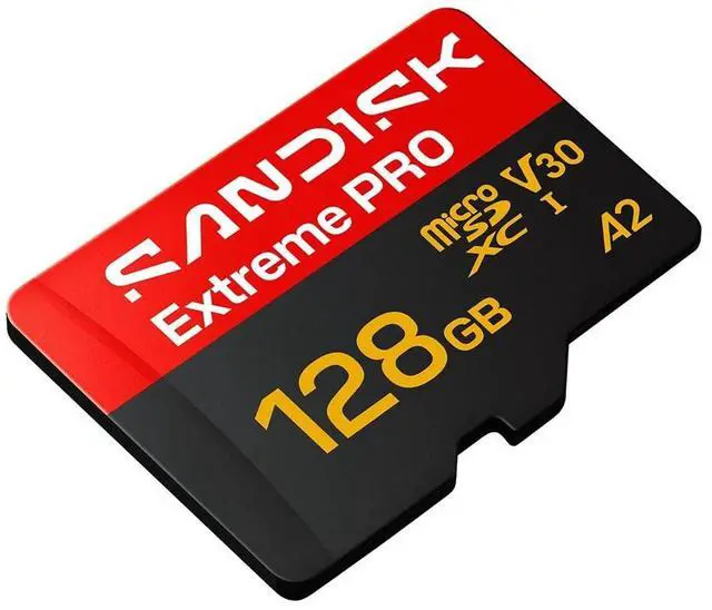 Alt view image 2 of 5 - SanDisk 128GB Extreme PRO microSD A2 microSDXC UHS-I U3 C10 A2 V30, up to 250MB/s for 4K UHD Video Memory Card + Adapter SDSQXCJ-128G-GS6MA