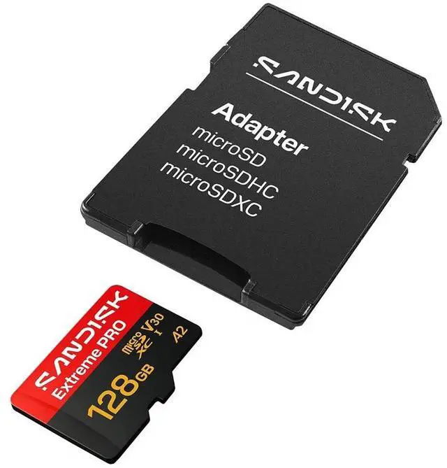 Alt view image 4 of 5 - SanDisk 128GB Extreme PRO microSD A2 microSDXC UHS-I U3 C10 A2 V30, up to 250MB/s for 4K UHD Video Memory Card + Adapter SDSQXCJ-128G-GS6MA