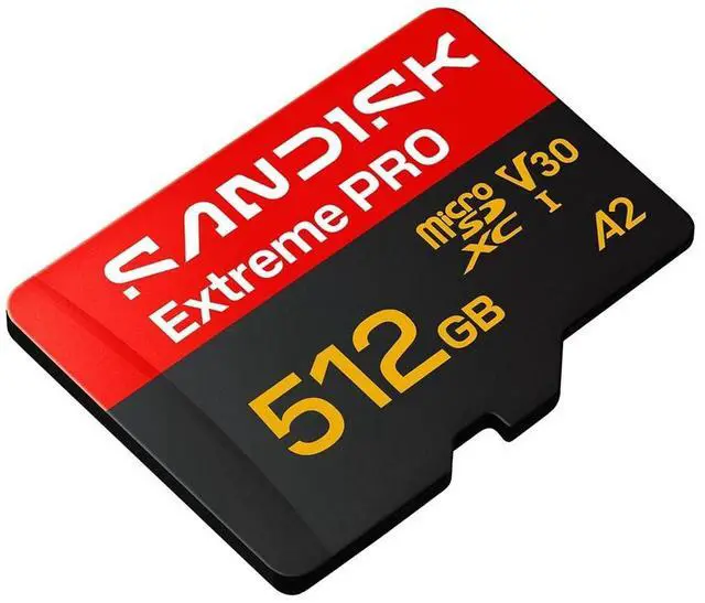 Alt view image 2 of 5 - SanDisk 512GB Extreme PRO microSD A2 microSDXC UHS-I U3 C10 A2 V30, up to 250MB/s for 4K UHD Video Memory Card + Adapter SDSQXCJ-512G-GS6MA