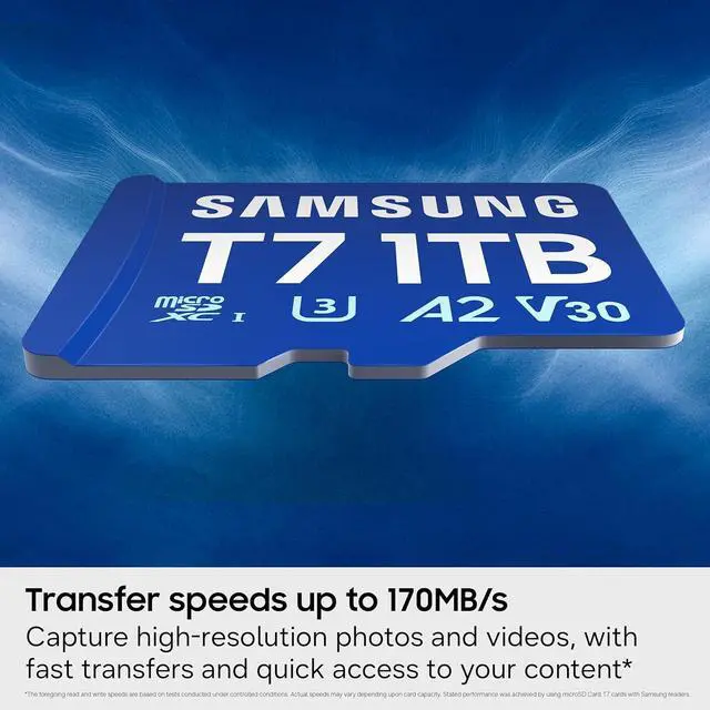 Alt view image 6 of 7 - Samsung microSDXC T7 512GB, Up to 170 MB/s, UHS-I U3 4K A2 V30 microSD for Casual Gamers, Amateur Creators, & Everyday Users MB-MB512T with Adapter