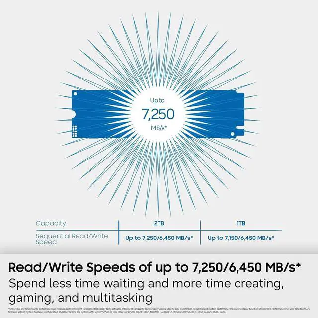 Alt view image 4 of 7 - SAMSUNG 990 M.2 2280 2TB PCIe 4.0 x4, Read/Write Speeds Up to 7,250/6,450 MB/s, Samsung V NAND Internal Solid State Drive SSD made for Game Collectors, DIY PC Builders & Digital Archivists MZ-V9V2T0BW