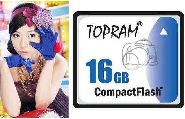 Alt view image 2 of 2 - TOPRAM 16GB CF 16G CF Compact Flash 266x CompactFlash Card